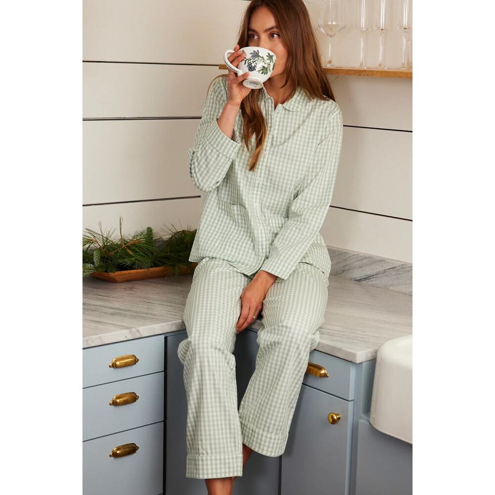 Green Gingham Pajama Set by LAKE